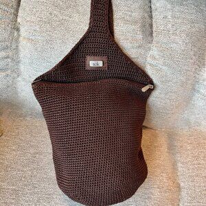 The Sak Brown Crochet Crossbody Sling Bag